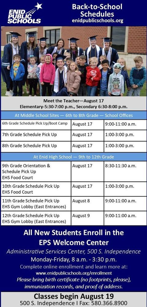 Important Back-To-School Dates!