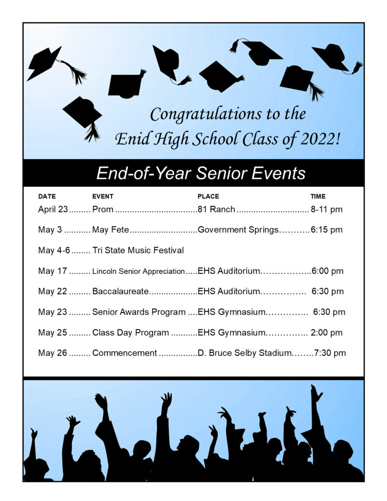 2022 end-of-year senior events