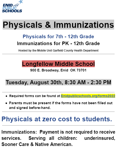 Physicals and Immunizations