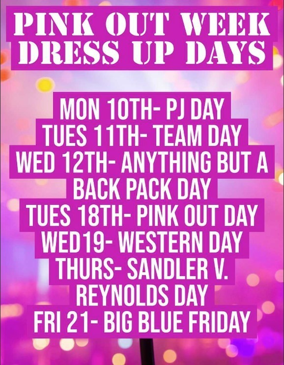 Pink out week dress up days!